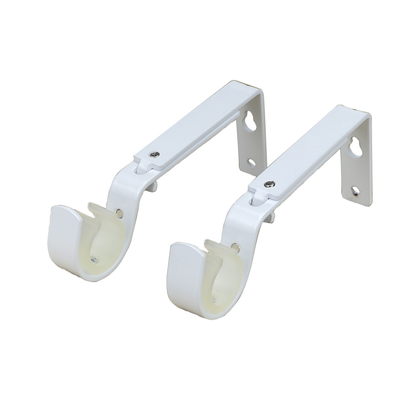 Pillar White Curtain Rod Bracket - 16mm & 25mm - 1 Pair - 70-90mm