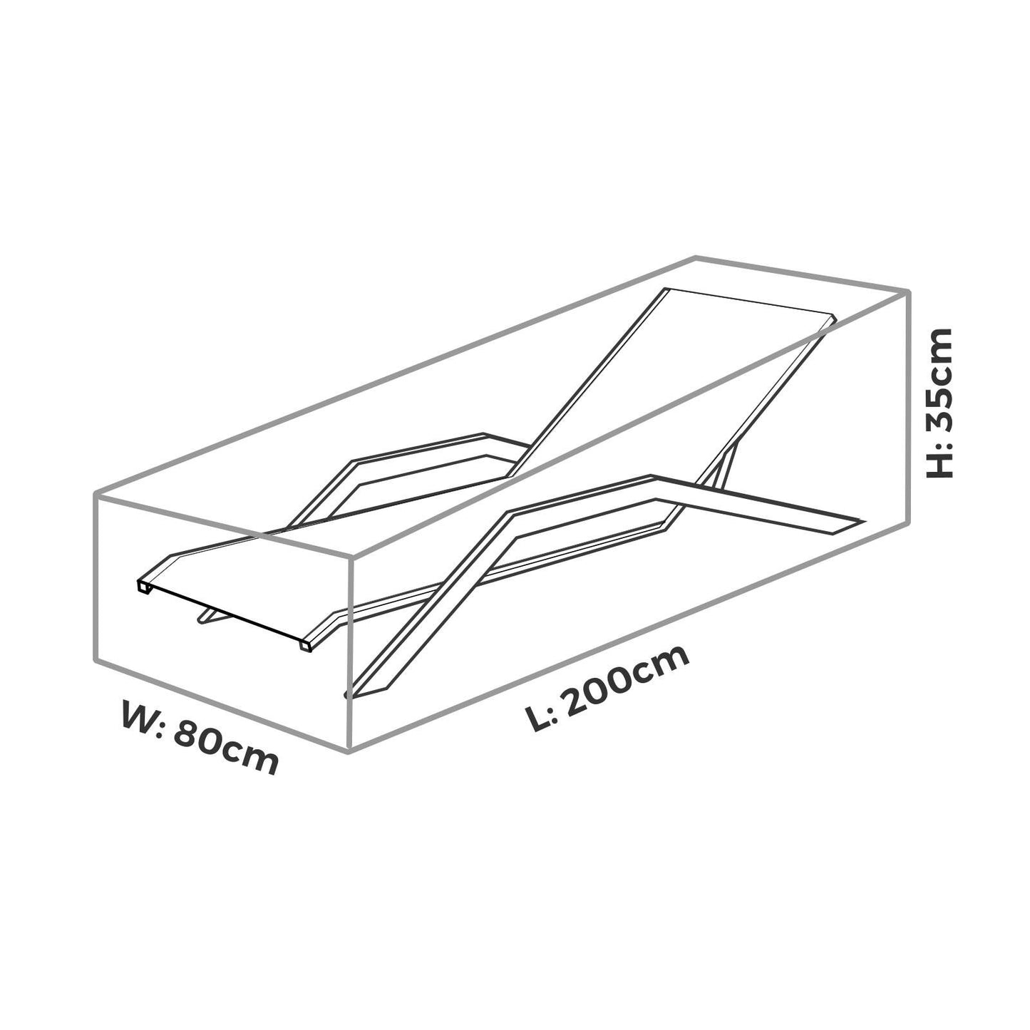 Mojo Premium Sunlounge Cover - 800 x 350 x 2000mm