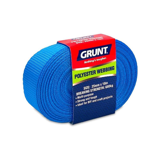 Grunt 25mm Poly Webbing 10m Blue Polyester 680kg Breaking Strength