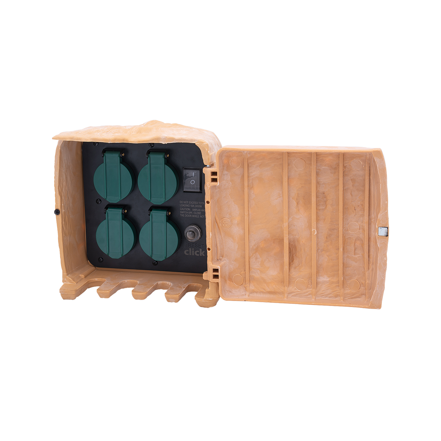 Click Power Garden Socket - 4 Outlet - 190mm - Stone Beige
