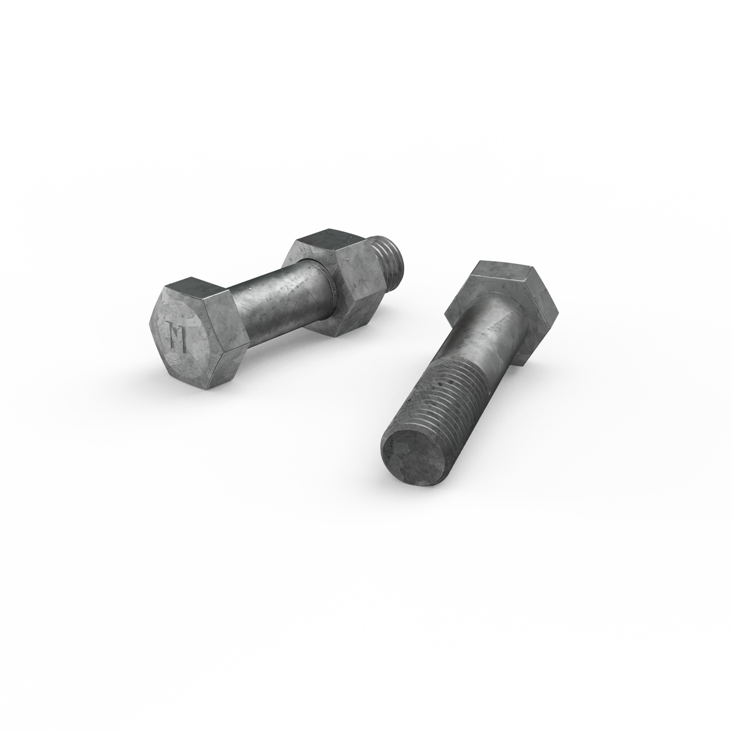 Zenith M16 x 65mm - Hot Dip Galvanised Hex Head Bolts & Nuts - 12 Pack