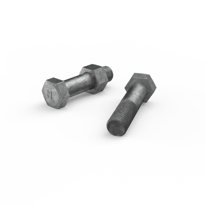 Zenith M16 x 65mm - Hot Dip Galvanised Hex Head Bolts & Nuts - 12 Pack