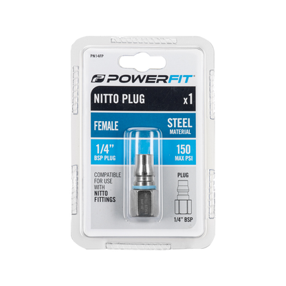 Powerfit Nitto Female Plug - 1/4"BSP - 150PSI