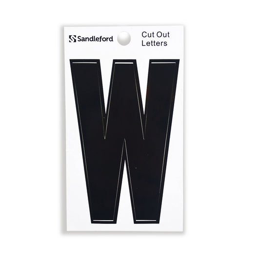 Sandleford Black Cut Out Self Adhesive House Letter W - 85mm