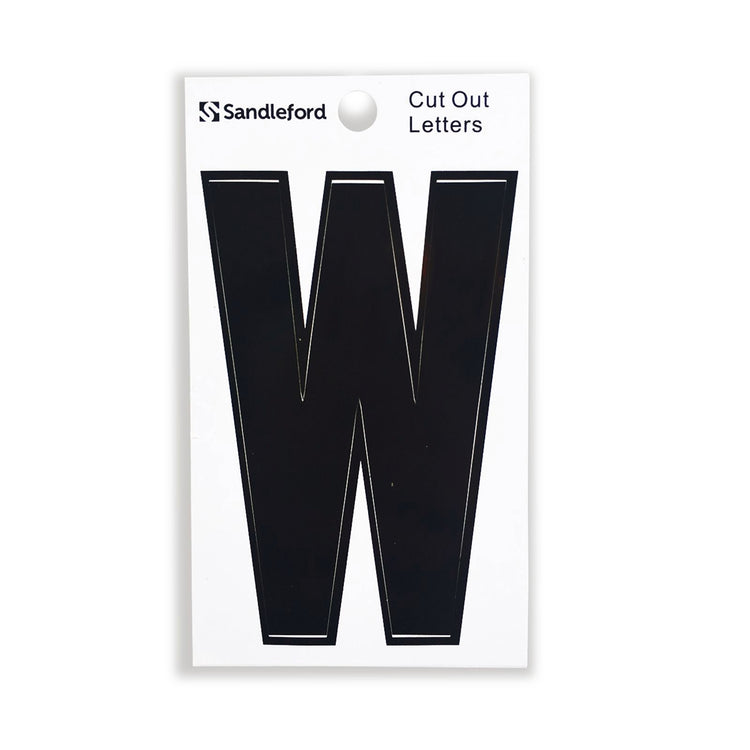 Sandleford Black Cut Out Self Adhesive House Letter W - 85mm