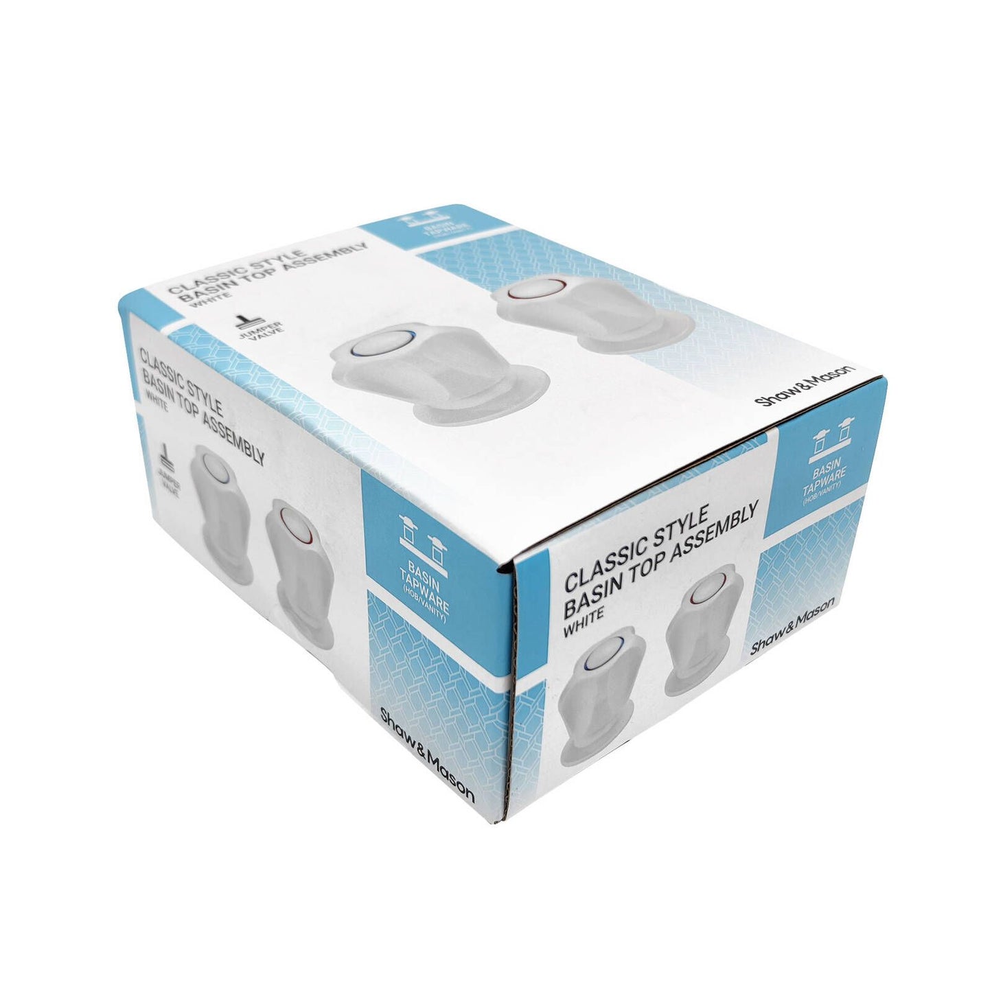 Shaw Mason Basin Top Assembly - 160 x 94 x 60mm - White - Pair
