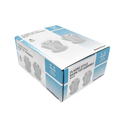 Shaw Mason Basin Top Assembly - 160 x 94 x 60mm - White - Pair
