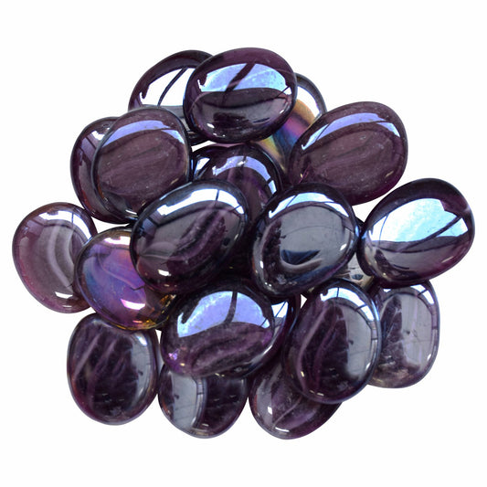 Tuscan Path Glass Decorative Pebble - 45mm - 1kg - Purple
