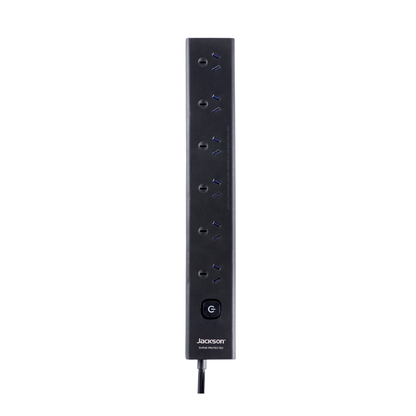 Jackson Powerboard - 6 Outlet - 1.8m - Black