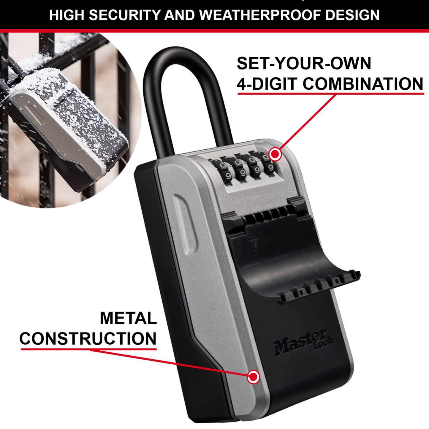 Master Lock Portable Key Safe - 10 Keys - 76 x 196mm
