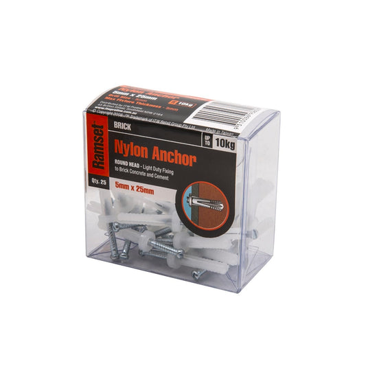 Ramset Nylon Anchor - 5 x 25mm - 25 Pack