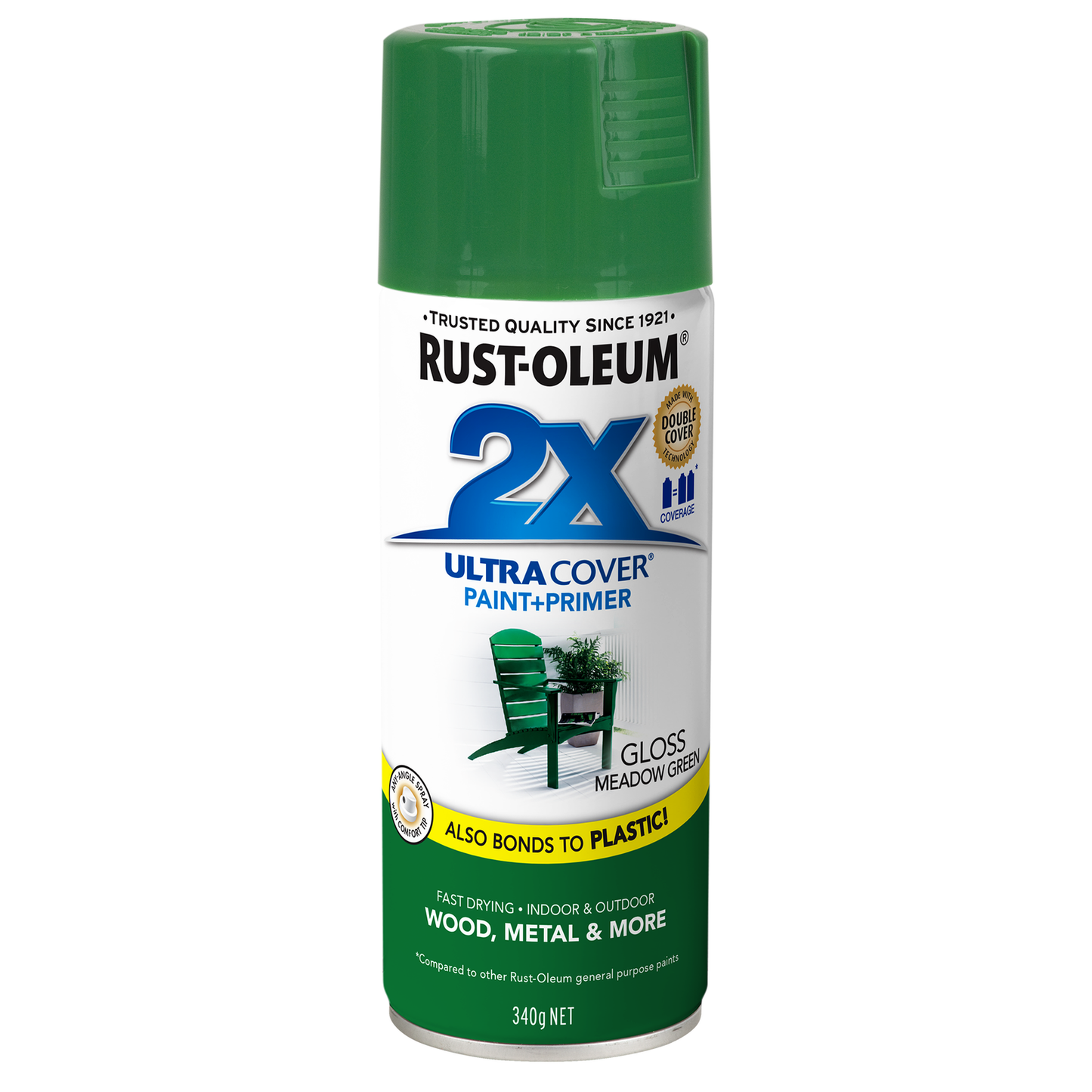 Rust-Oleum 2X Ultra Cover Gloss Spray Paint - 340g - Meadow Green