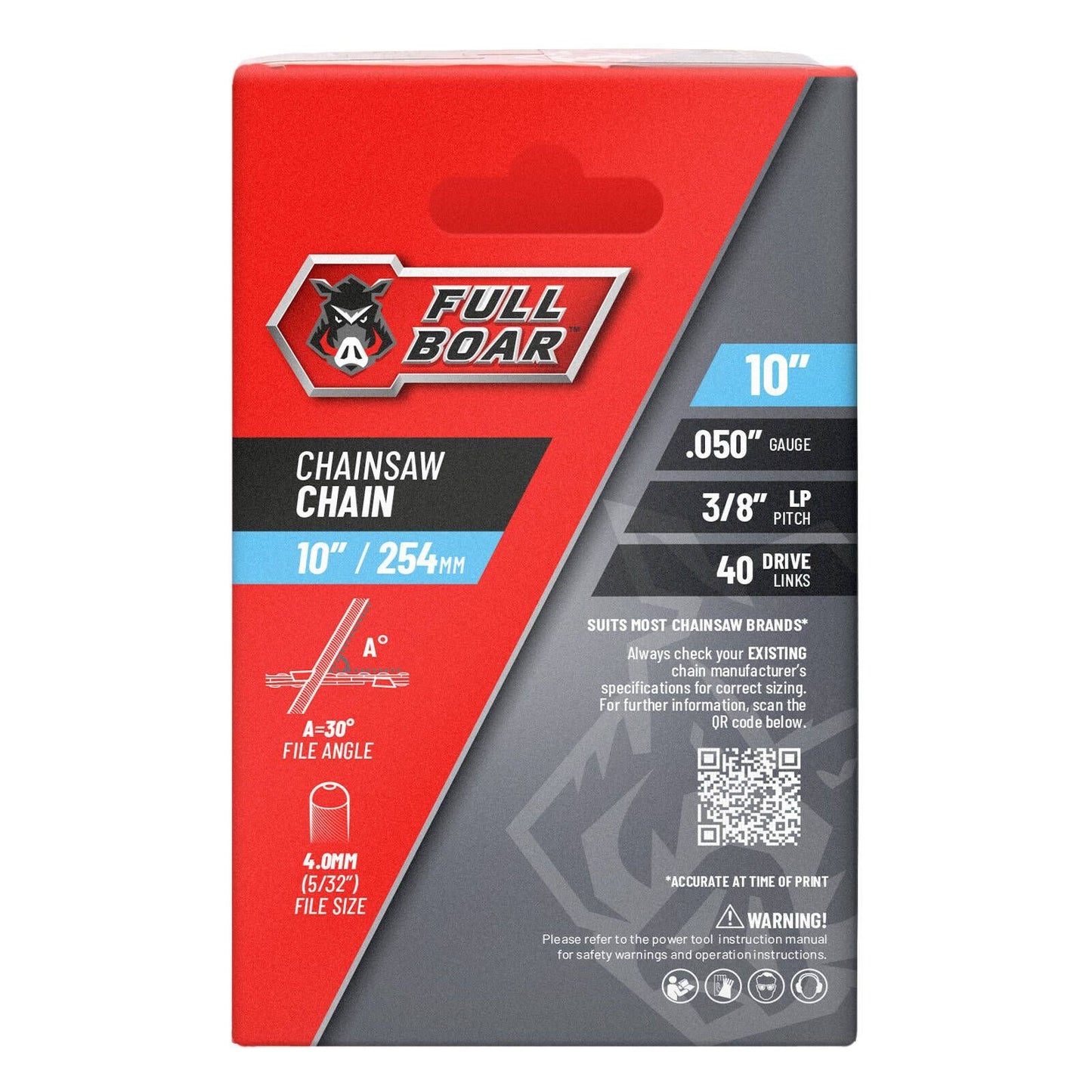 Full Boar Chainsaw Chain - 10" - 254mm - 40 Drive Links