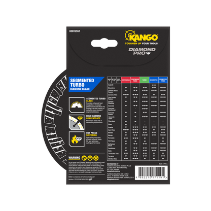 Kango Diamond Saw Blade - 125mm - Turbo - Dry Cutting