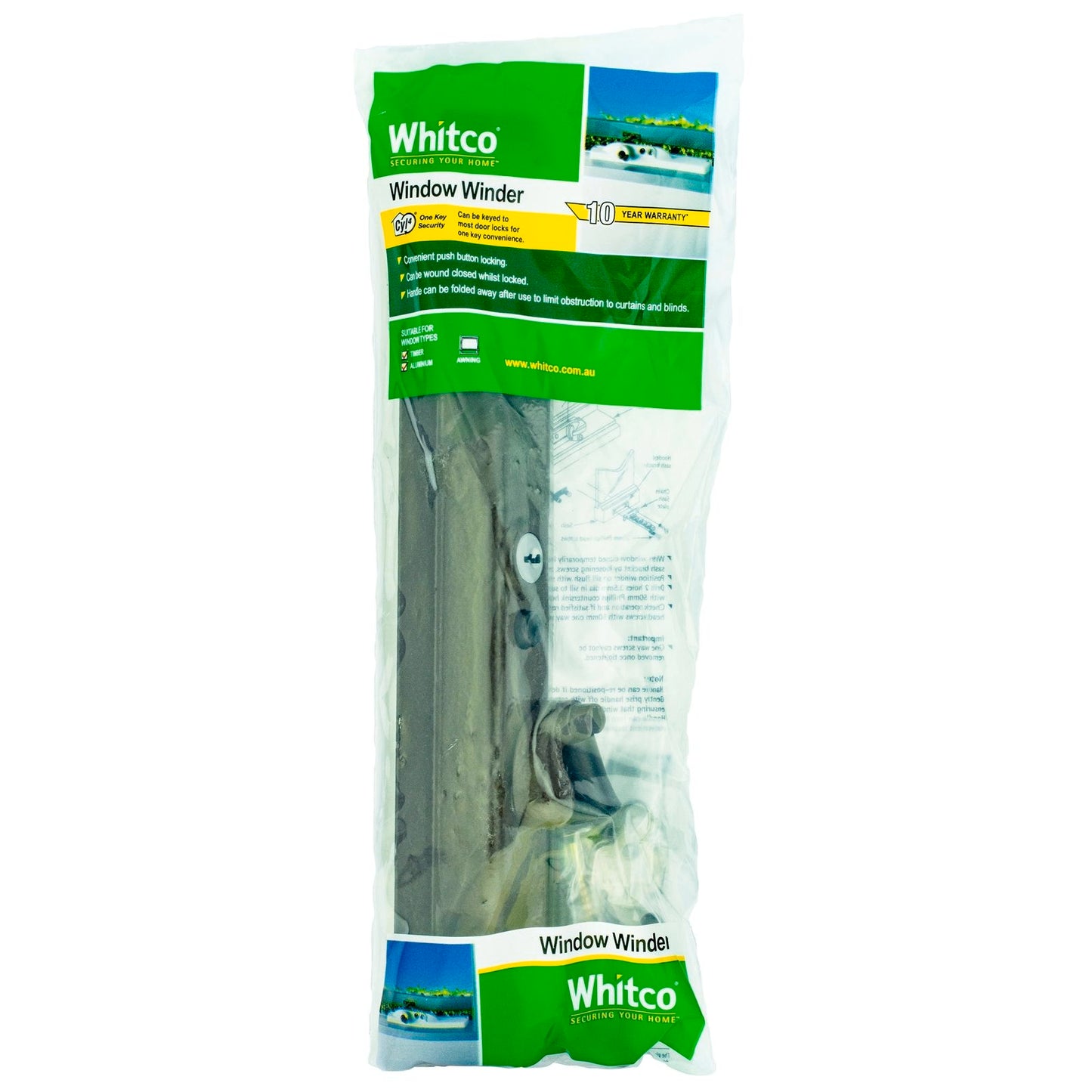 Whitco Brown Lockable Window Winder - 300mm