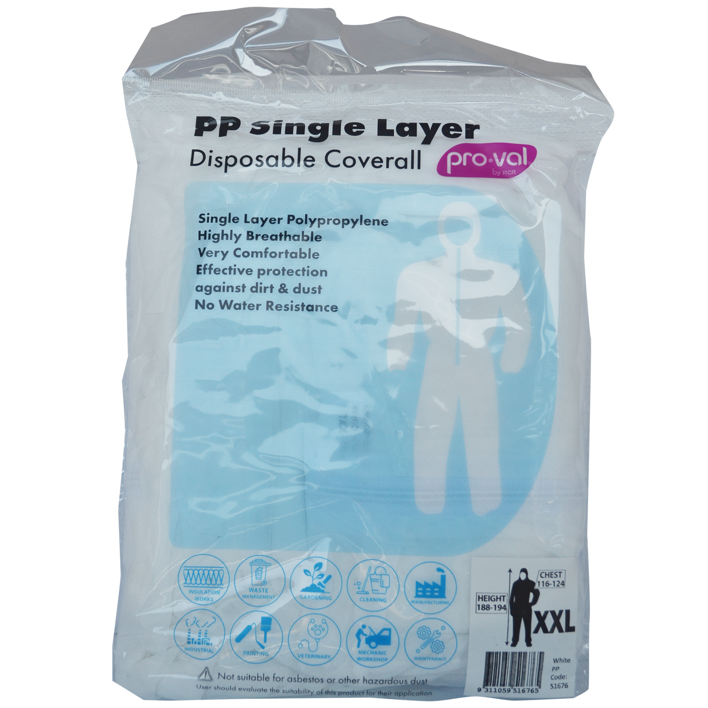 Pro Val PP Single Layer Disposable Coverall - XXL