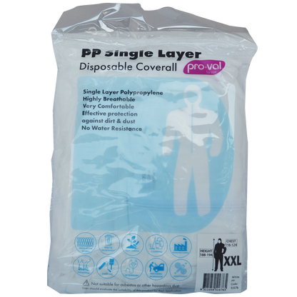 Pro Val PP Single Layer Disposable Coverall - XXL