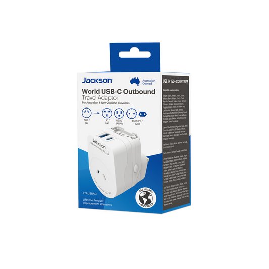 Jackson World Travel Adapter Outbound PTAUSBAC - 1A 1C