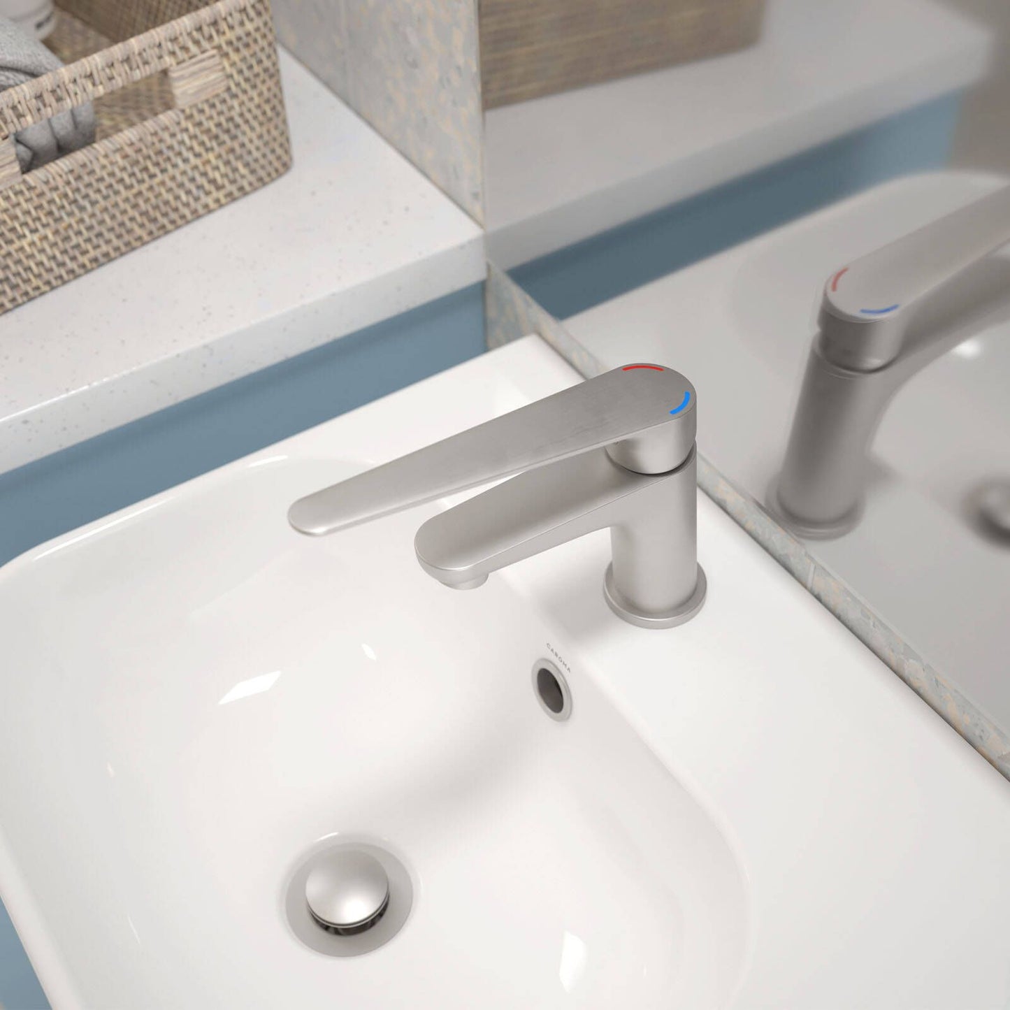 Homecare By Caroma Basin Mixer - Brushed Nickel - 40 x 150 x 175mm