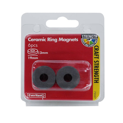 Everhang 19mm Ceramic Donut Magnet - 6 Pack - Lightweight - Strong