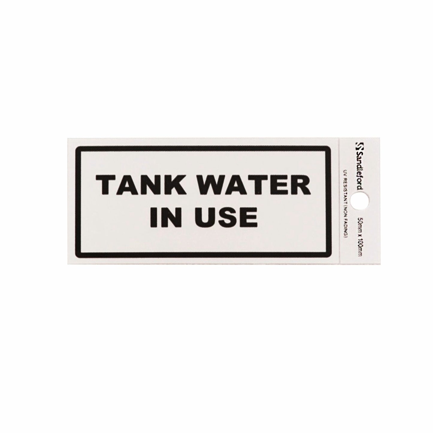 Sandleford Tank Water in Use Self Adhesive Sign - 100 x 50mm