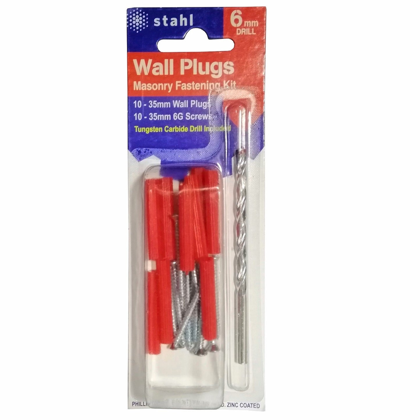 Stahl Masonry Kit - 6mm Drill - Red Plugs