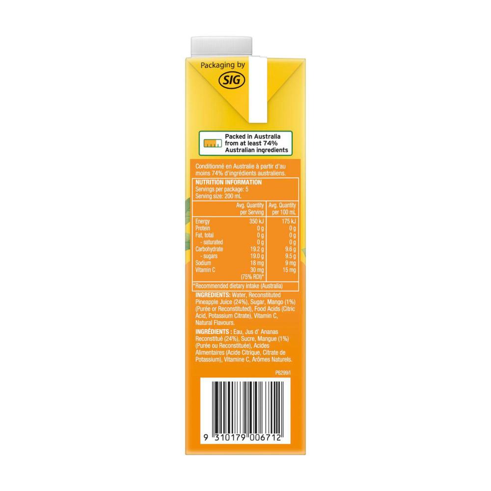 Golden Cire Tetra Pineapple Mango Drink - 1L