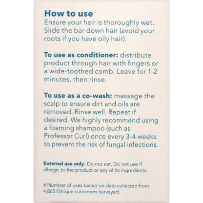 Ethique Solid Conditioner & Co-wash Bar Curliosity 110g