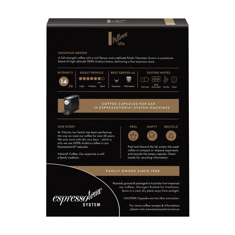 Espressotoria Vittoria Coffee Mountain Grown Coffee Capsules - 12 pack