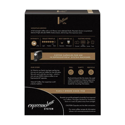 Espressotoria Vittoria Coffee Mountain Grown Coffee Capsules - 12 pack