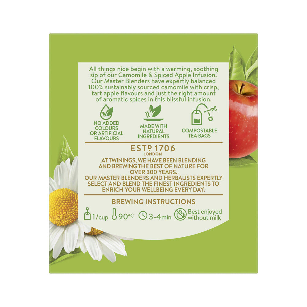 Twinings Infused Camomile & Spiced Apple Tea Bags - 10 pack