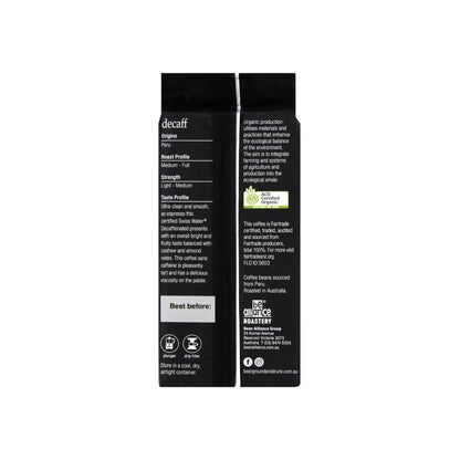 Bean Ground & Drunk Organic Decaffeinated Medium Roast Fairtrade Coffee - 250g