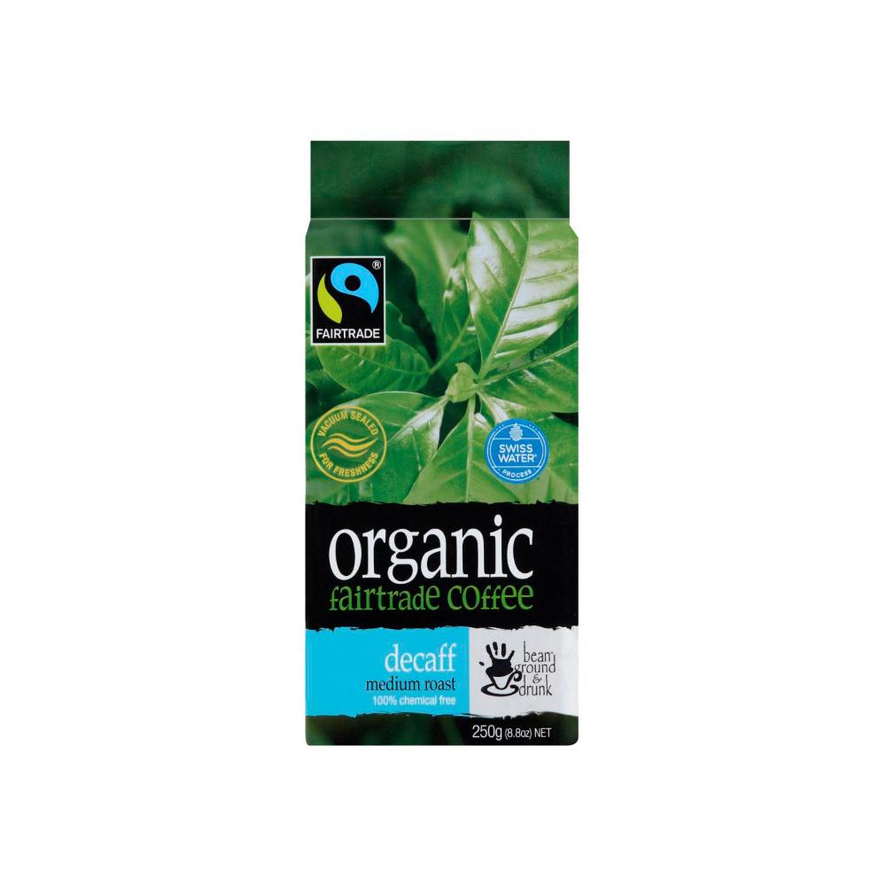 Bean Ground & Drunk Organic Decaffeinated Medium Roast Fairtrade Coffee - 250g