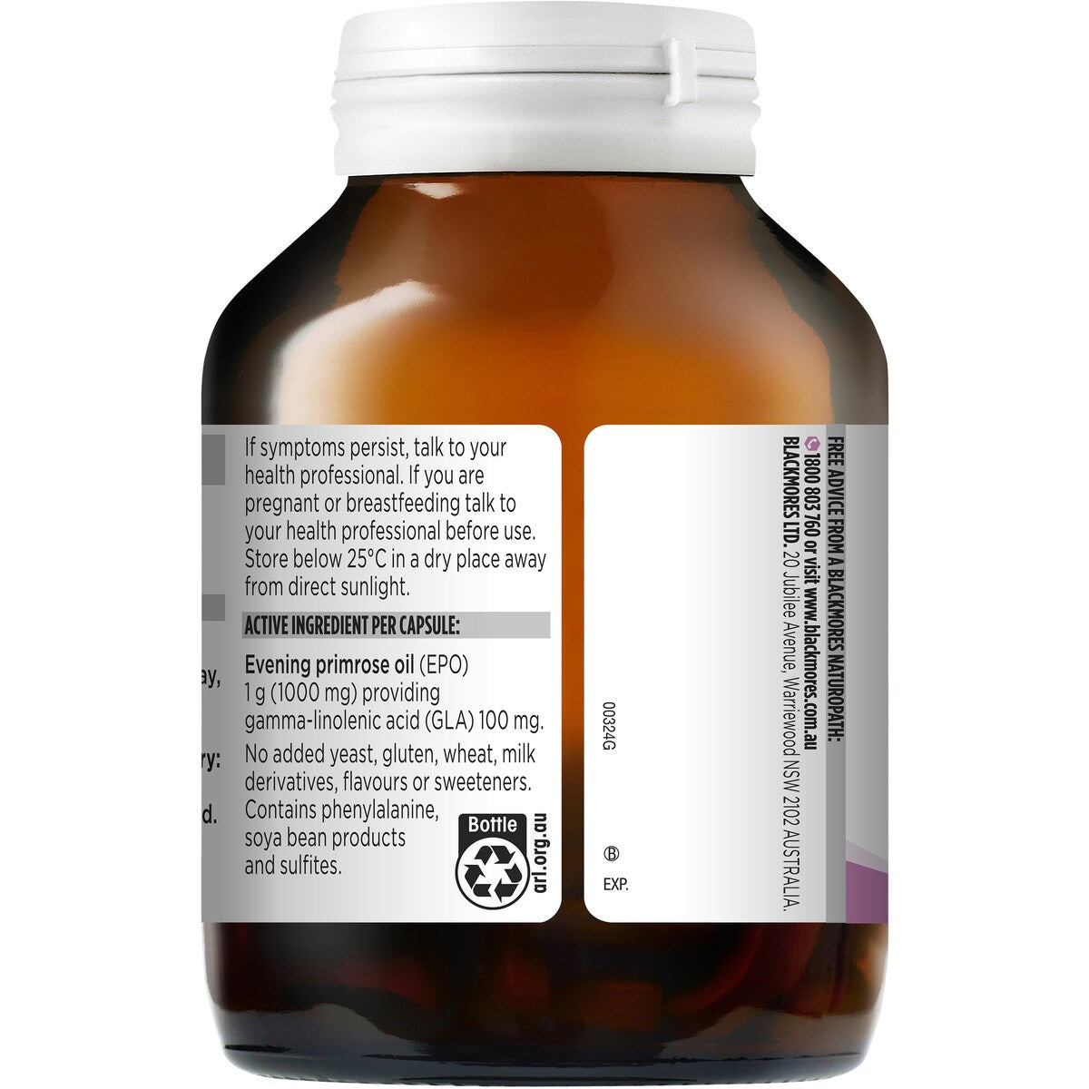 Blackmores Evening Primrose Oil Skin Health Vitamin Capsules 125 pack