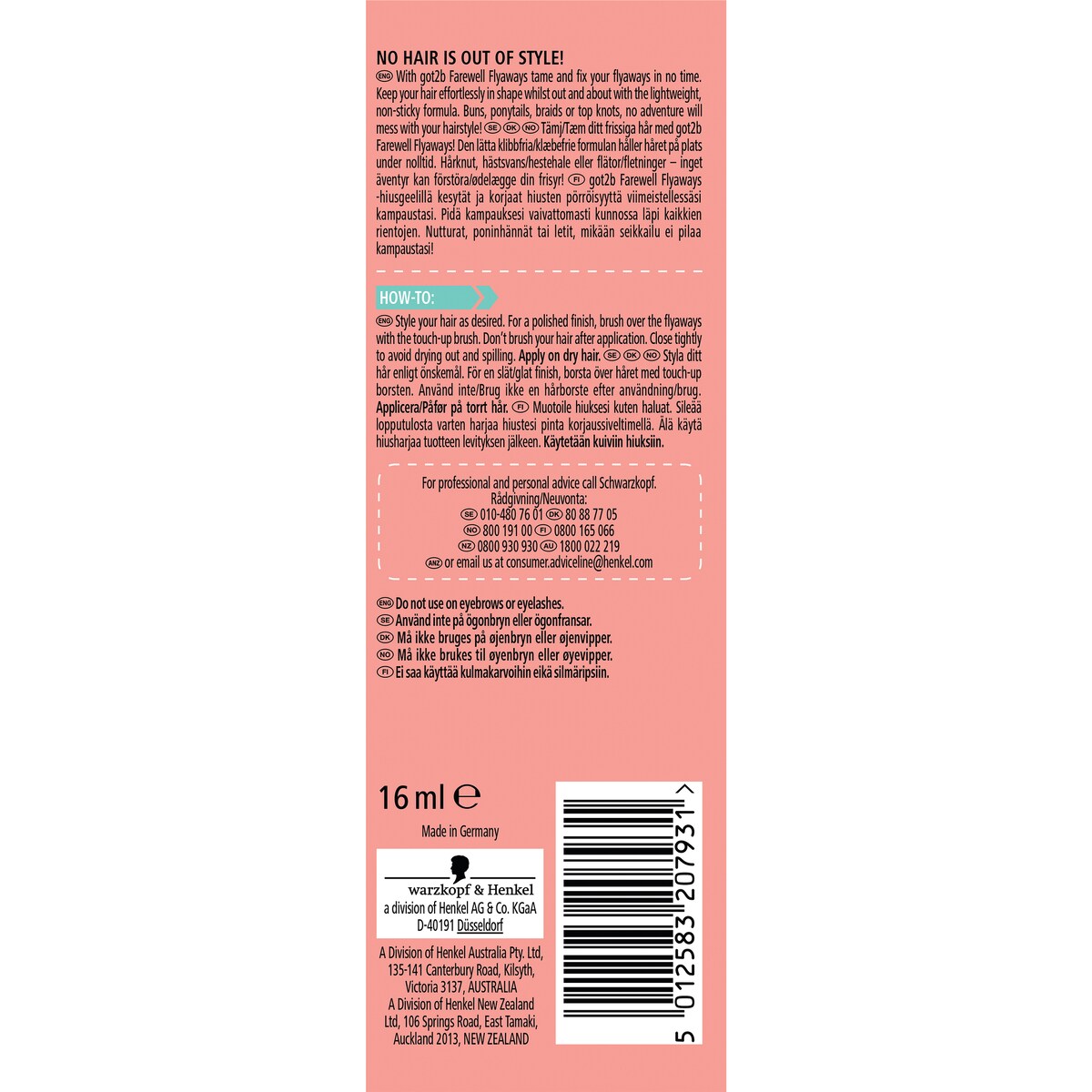 Got2b Farewell Flyaways Touch Up Brush 16ml