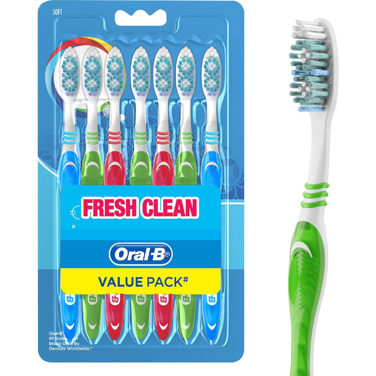 Oral-b Fresh Clean Soft Toothbrush 7 Pack