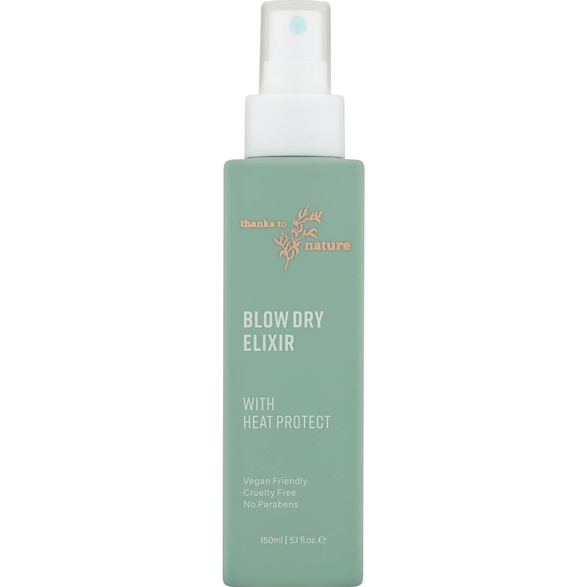 Thanks To Nature Blow Dry Elixir Spray With Heat Protect 150ml
