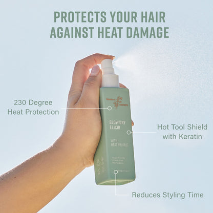 Thanks To Nature Blow Dry Elixir Spray With Heat Protect 150ml