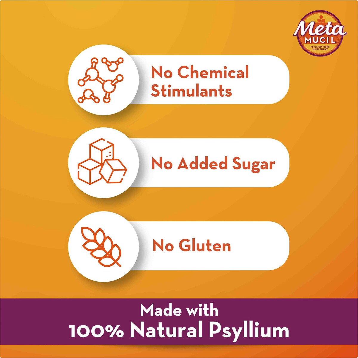Metamucil Daily Fibre Supplement Natural Granular Coarse 72 Doses 504g