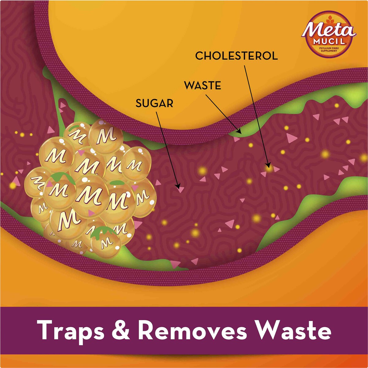 Metamucil Daily Fibre Supplement Natural Granular Coarse 72 Doses 504g