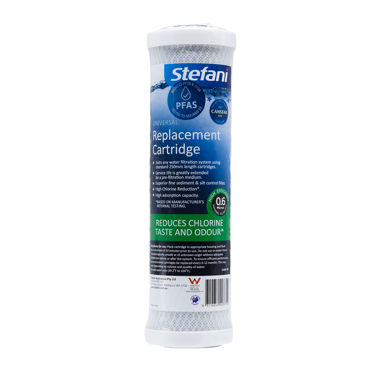 Stefani Extra Long Life Universal Carbon Block Cartridge - 250mm - 0.6 Micron