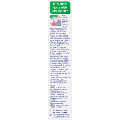 Polident 3 Minute Daily Cleanser For Dentures & Partials 36 Pack
