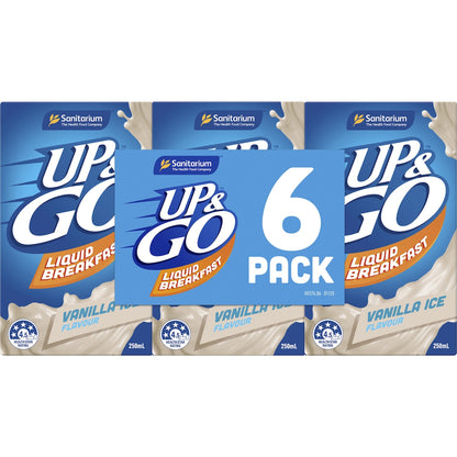 Up&go Liquid Breakfast Vanilla Ice 250ml X 6 Pack
