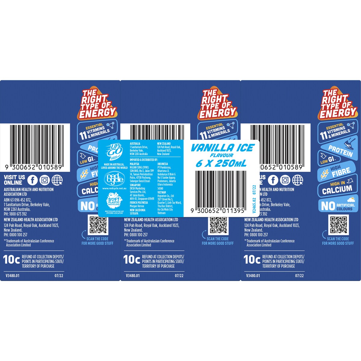 Sanitarium Up&Go Liquid Breakfast Vanilla Ice 6 Pack