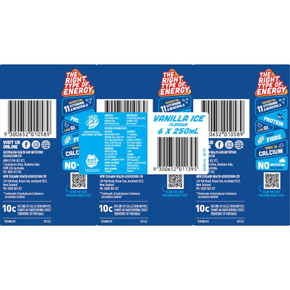 Up&go Liquid Breakfast Vanilla Ice 250ml X 6 Pack