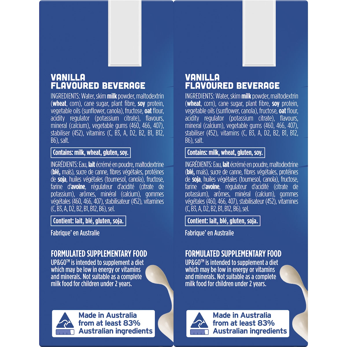 Up&go Liquid Breakfast Vanilla Ice 250ml X 6 Pack