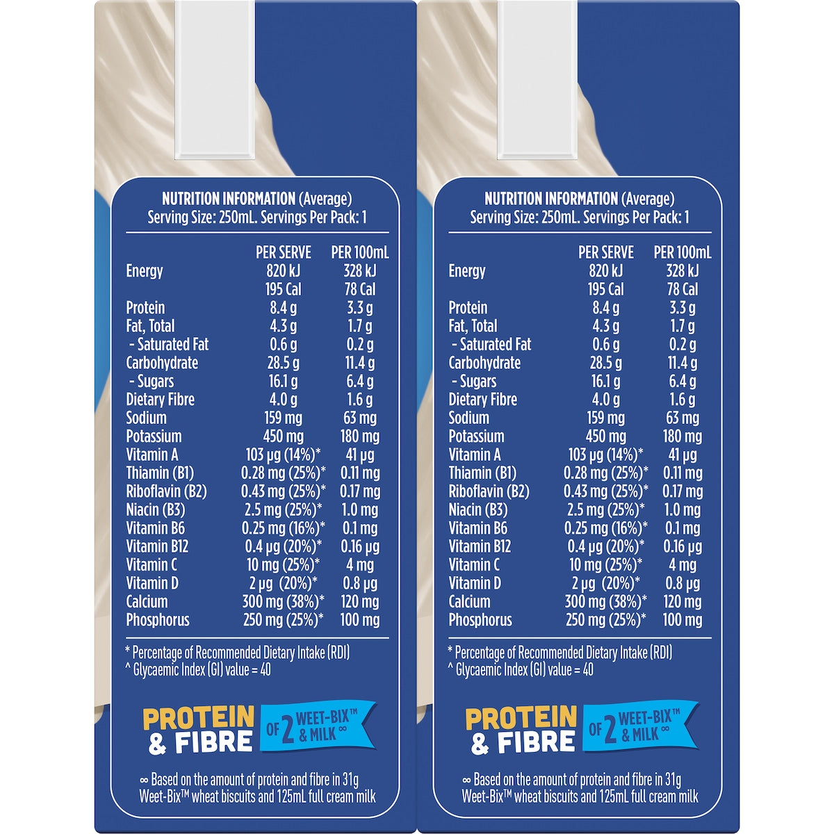 Up&go Liquid Breakfast Vanilla Ice 250ml X 6 Pack