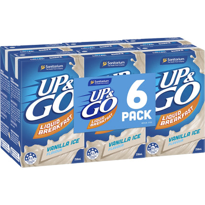 Up&go Liquid Breakfast Vanilla Ice 250ml X 6 Pack