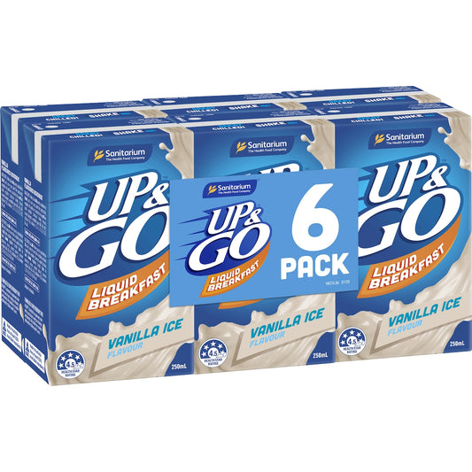 Up&go Liquid Breakfast Vanilla Ice 250ml X 6 Pack