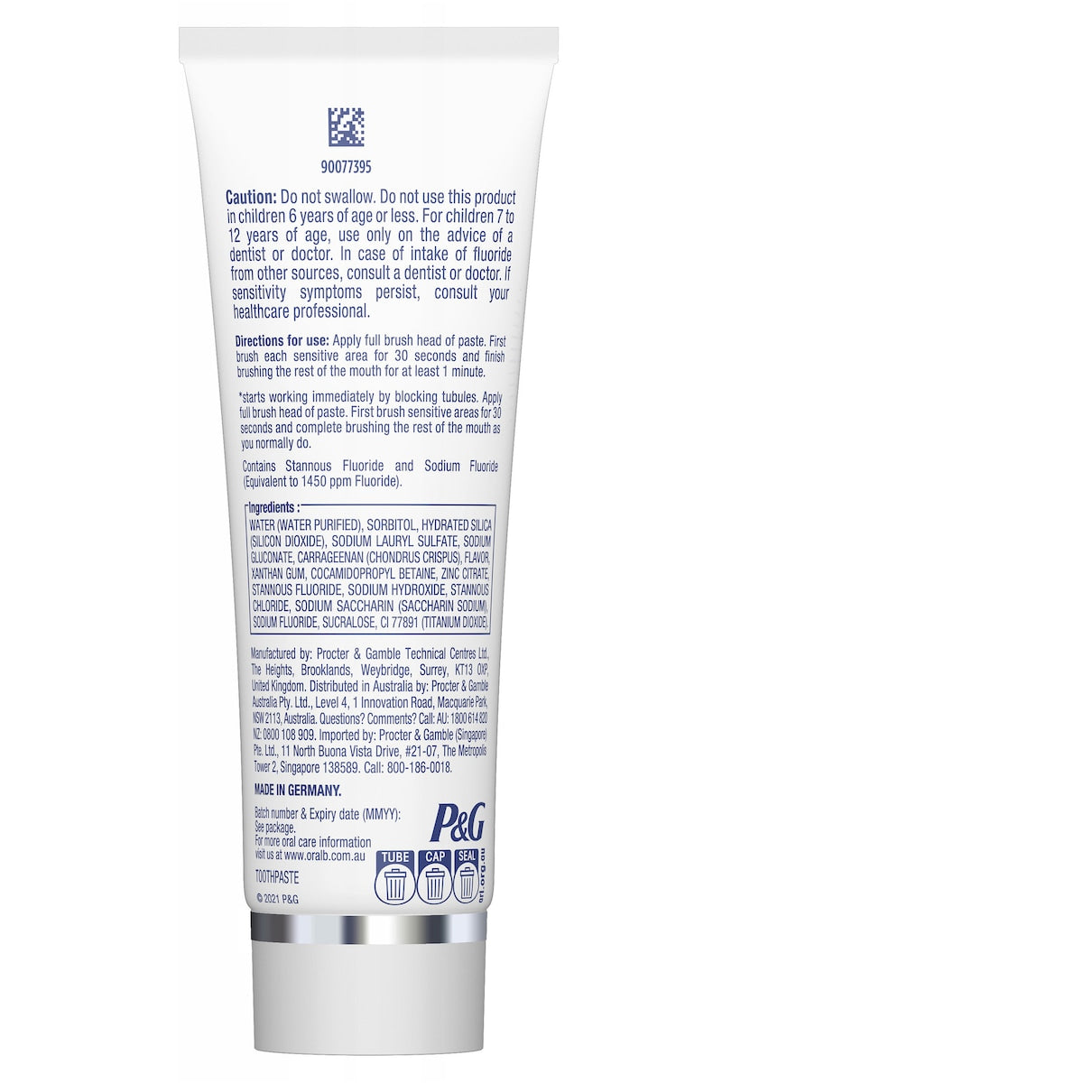 Oral-b Sensitivity & Gum Care Gentle Whitening Toothpaste 90g